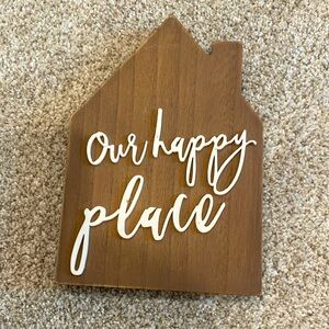 Home Decor sign measures 6 1/4 wide by 9 tall
